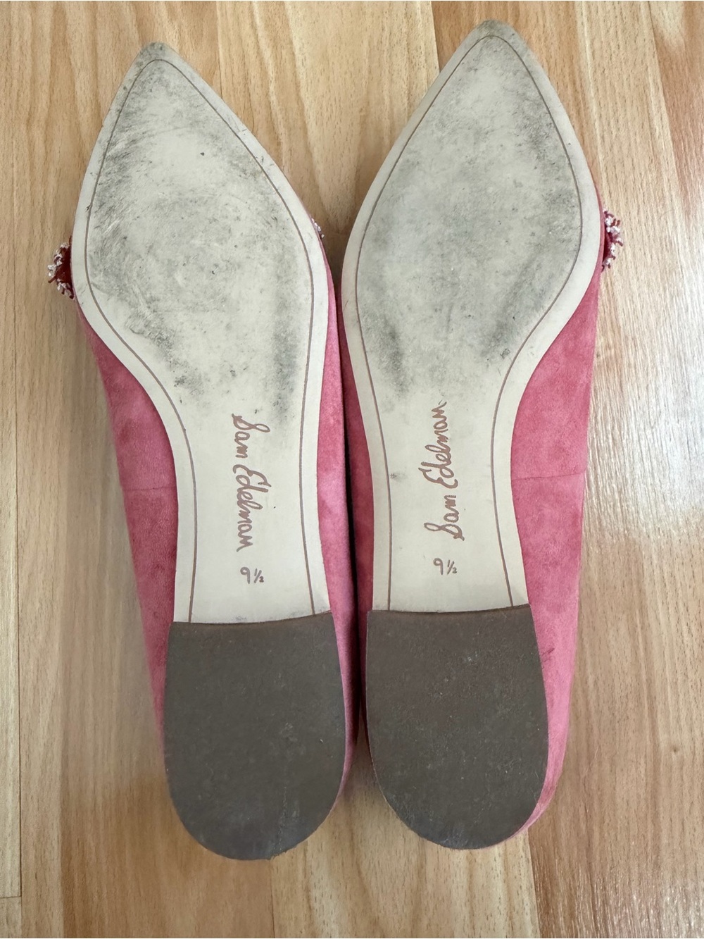 Sam Edelman Rose Suede Pointed Toe Bow Flats - Picture 4 of 4